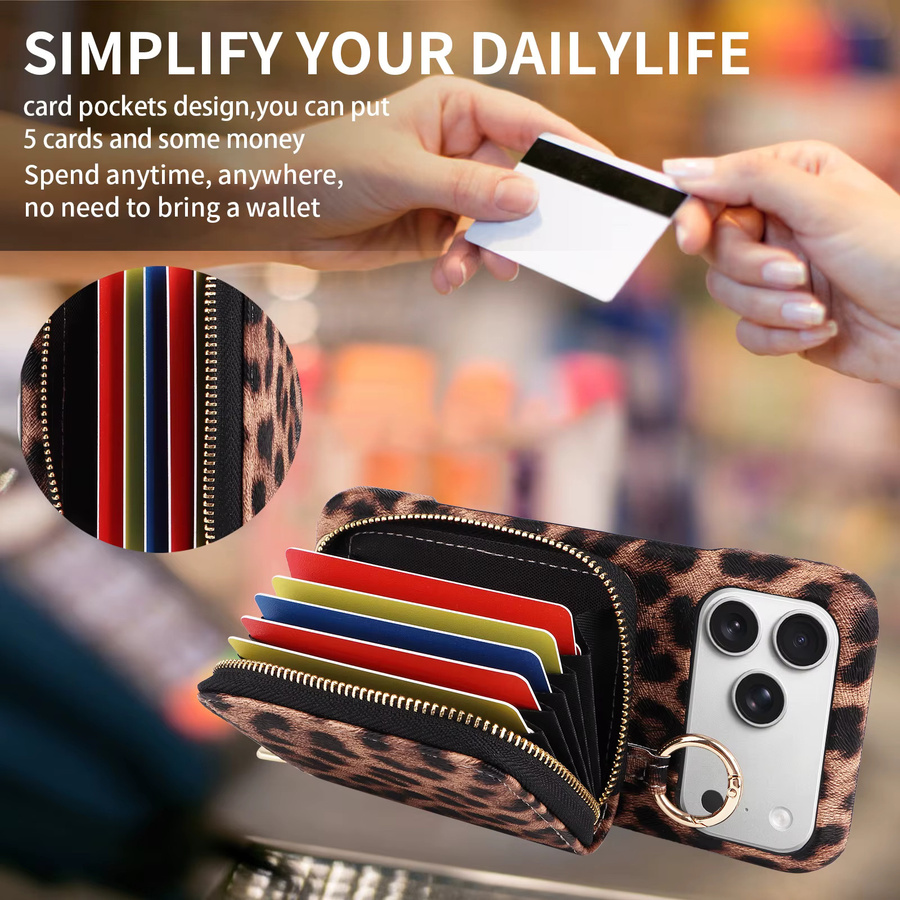 Samsung Handyhülle aus PU-Leder mit Kartenhalter und Ständer im Leopardenmuster für Galaxy S26 S25 S24 S23 S22 S21 S20FE Ultra, Multicolor - Bild 6
