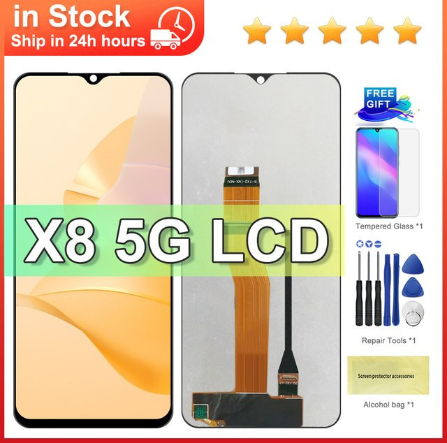 Honor x8 5g Ersatz-LCD-Display mit Touchscreen und Rahmen in Schwarz, 6.5 Zoll - Bild 1