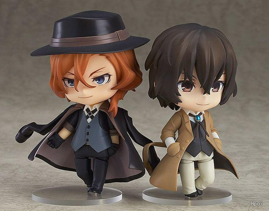 Yiran toy 1 Bungo Stray Dogs Q Edition Osamu Dazai Nakahara Chuuya Action Figur PVC Set - Bild 2