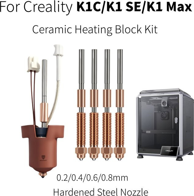 Creality Hotend mit Keramik-Heizblock und Schnellwechsel-Düsen für K1C und K1 MAX Ersatzteil-Set - Bild 1