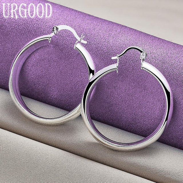 URGOOD Ohrringe 925 Silber, pink, Damen, 35 mm - Bild 1