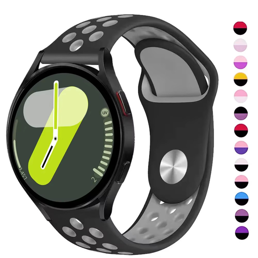Silikon Uhrenarmband, Schwarz, 22 mm, 20 mm, Samsung Galaxy Watch, Huawei GT - Bild 1