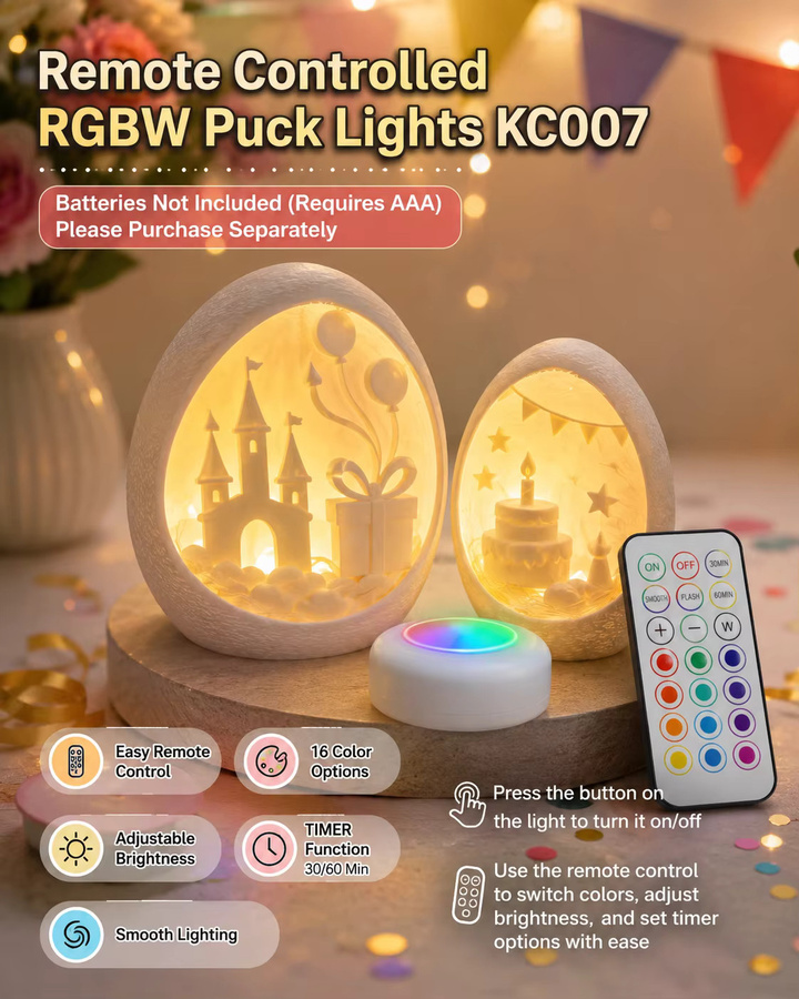 Bambu Lab RGBW Puck Fernbedienbare 16-Farben Beleuchtung für KC007 Creator Program 3D-Drucker Zubehör - Bild 2
