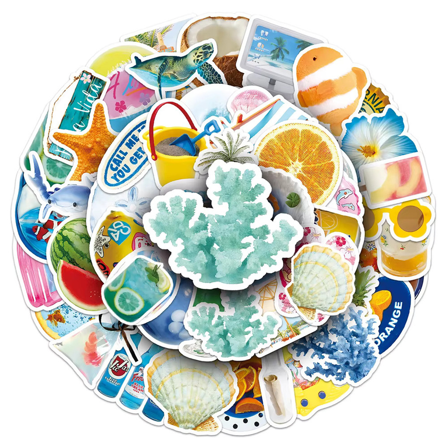 Rspctou Sommer Ästhetik Kunst-Aufkleber, 10-teiliges Set, multicolour - Bild 2