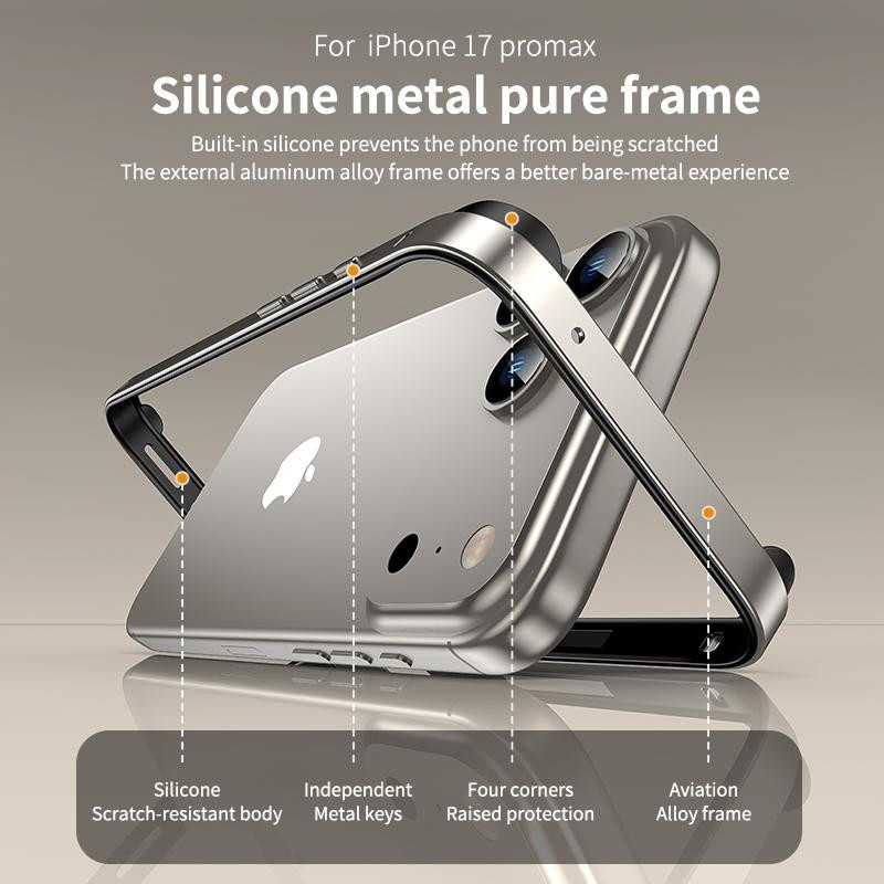 NYFundas Handyhülle aus Aluminium und Silikon in Kosmisches Orange für iPhone 17 Air 16 Pro Max 14 13 12 und weitere Modelle - Bild 3