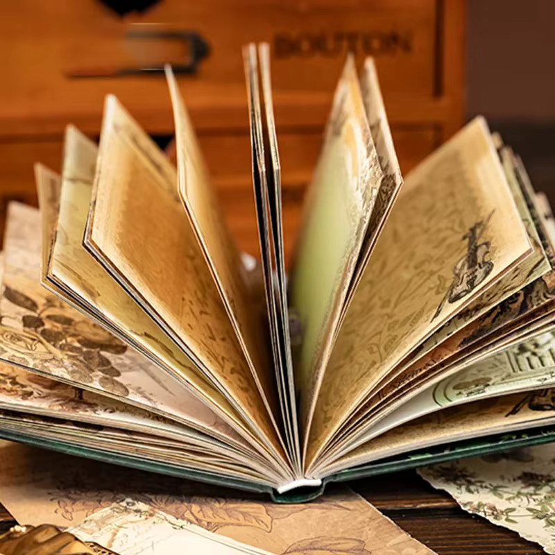Distant Song Serie Beschreibbares Heißprägebuch in Grün mit Hardcover und Blanko-Papier für die Schule - Bild 2