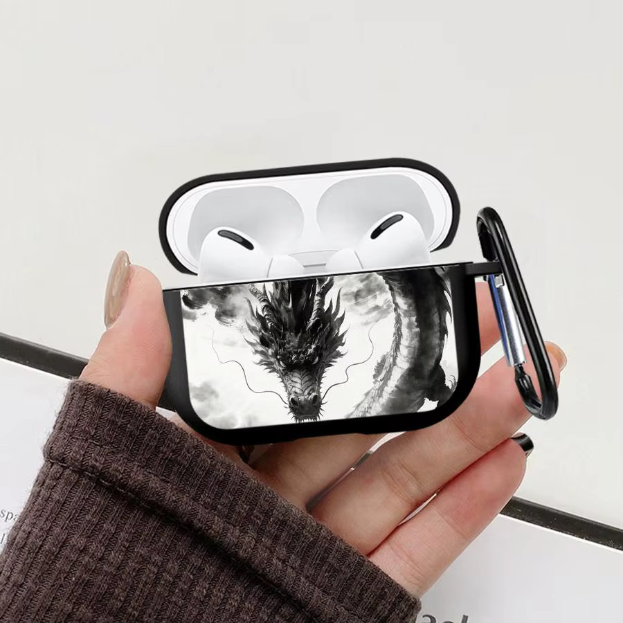 Schutzhülle für Apple AirPods Pro und AirPods 1 2 3 4 mit Tiger und Dragon Design - Bild 3