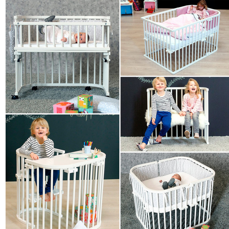 Babybay Beistellbett Maxi aus massiver Buche in Weiß, B/T: 89 x 51 cm - Bild 2
