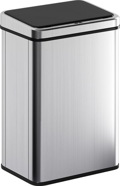 HOMCOM Sensor Mülleimer 40L aus Edelstahl in Silber mit Soft-Close-Deckel und Bewegungssensor, fingerabdrucksicherer Abfalleimer mit herausnehmbarem Inneneimer - Bild 1