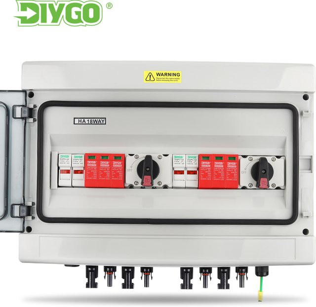 DIY GO PV-Kombinatorbox mit Blitzschutzsicherung und MCB, IP65 wasserdicht, 2 Eingänge, 2 Ausgänge, DC 1000 V, Weiß - Bild 1