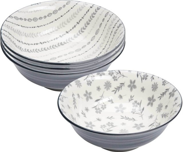 Ritzenhoff & Breker Servierschalen Sendai Mix aus Keramik, Grau, 4er Set, Durchmesser: 21 cm - Bild 1