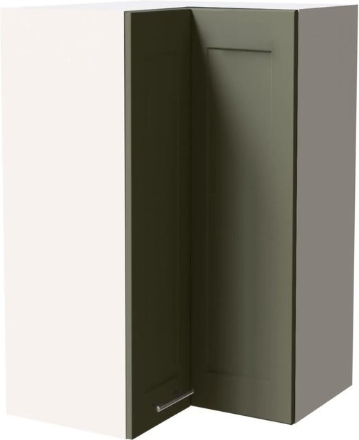 Feldmann-Wohnen Eckhängeschrank Oslo Küchenschrank in Weiß und Reed Green Matt, B/T/H: 60 x 60 x 96 cm - Bild 1
