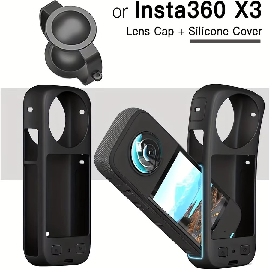 Schutzhülle aus Silikon für Insta360 X3 Action Kamera in Schwarz - Bild 2