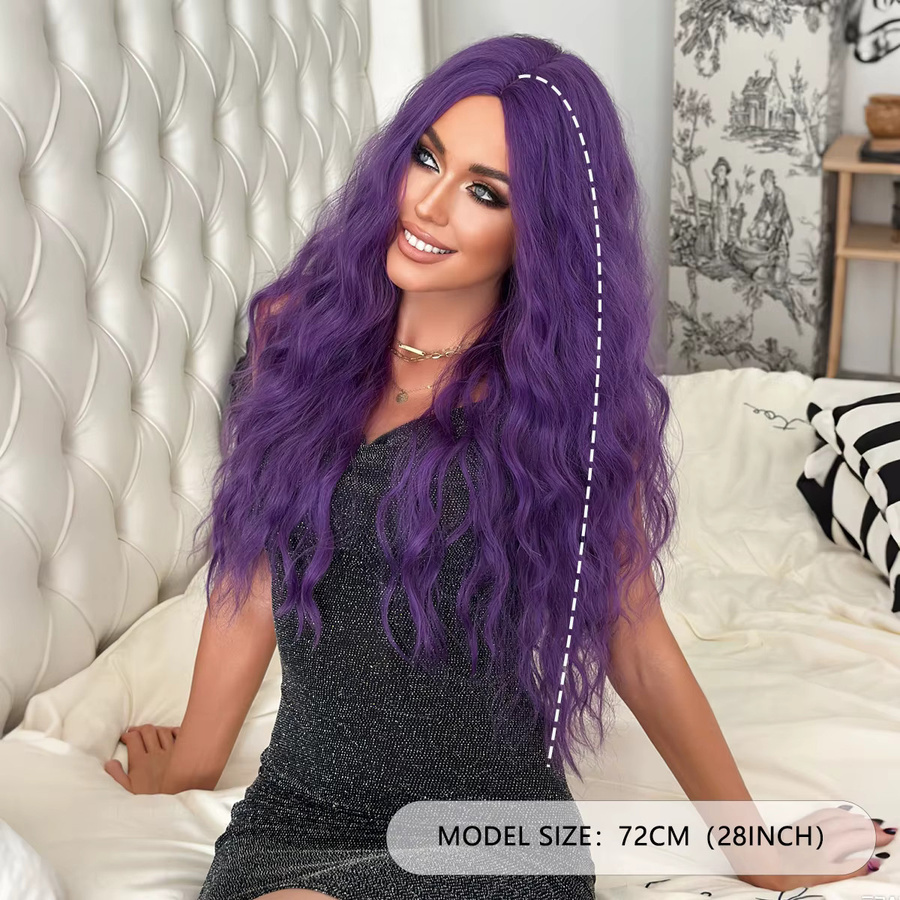 NAMM Perücke, violett, lang gewellt, synthetisch, Damen - Bild 2