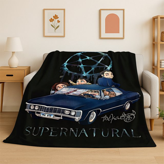 MINISO Flanelldecke Supernatural Dean Sam Schwarz - Bild 1