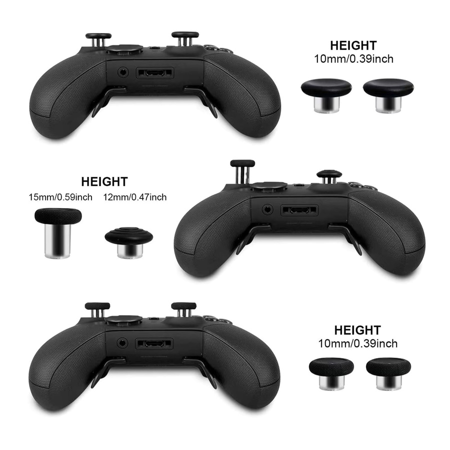 6 Stück Metall-Ersatz-Joysticks Grip Swap für Microsoft Xbox One Elite Series 2 in Schwarz - Bild 2