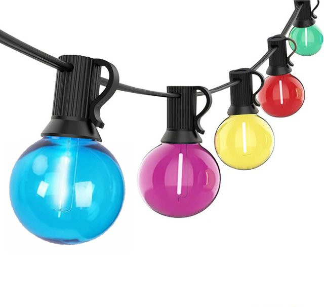 KIKIELF G40 LED-Lichterkette mit mehrfarbigen Globus-Glühbirnen für Außenbereich, Garten und Party - Bild 1