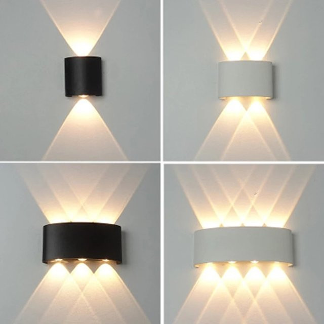 Wasserdichte LED Wandlampe aus Aluminium für Outdoor und Indoor, IP65 Schutzklasse, Schwarz oder Weiß, 8W - Bild 1
