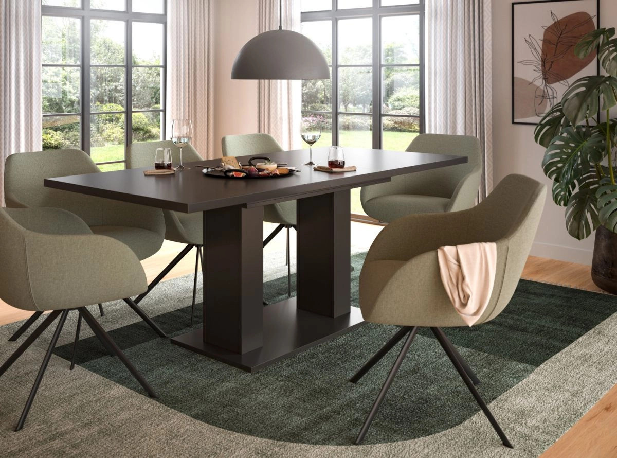Inn.Furn Esstisch Home-X aus MDF und Metall in Grau, ausziehbar von 150 cm auf 190 cm, modern und rechteckig - Bild 4