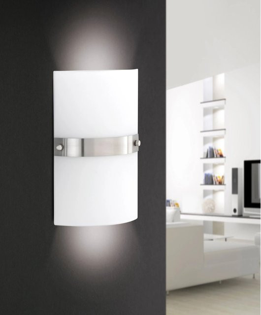 Paul Neuhaus Wandleuchte Square 2-flammig aus Stahl und Opalglas in Weiß und Silber mit E14 Fassung - Bild 1