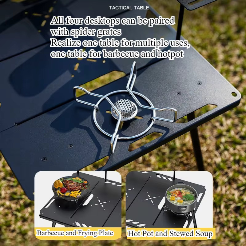 Klappbarer Campingtisch aus Aluminiumlegierung von LIUSHADUOLA in Schwarz, tragbarer Outdoor-Tisch für Küche und Grill - Bild 2