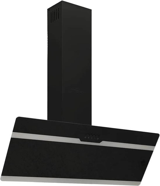 vidaXL Dunstabzugshaube aus Edelstahl und Glas in Schwarz und Silber, Breite: 90 cm - Bild 1