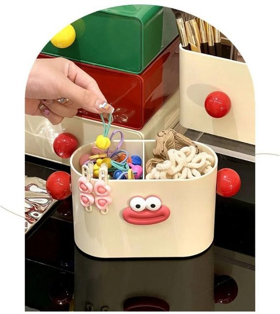Multifunktionale Taschentuchbox und Stifthalter aus Kunststoff in Mehrfarbig für Schreibtisch und Make-up Aufbewahrung - Bild 1
