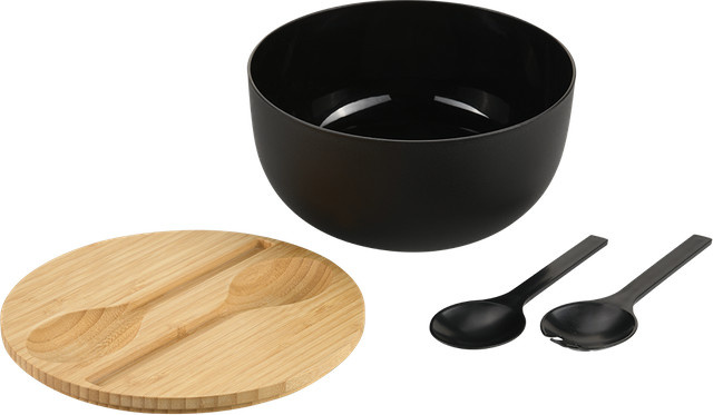 Kesper Salatschale aus Bambus in Schwarz und Braun, Durchmesser: 24 cm - Bild 4