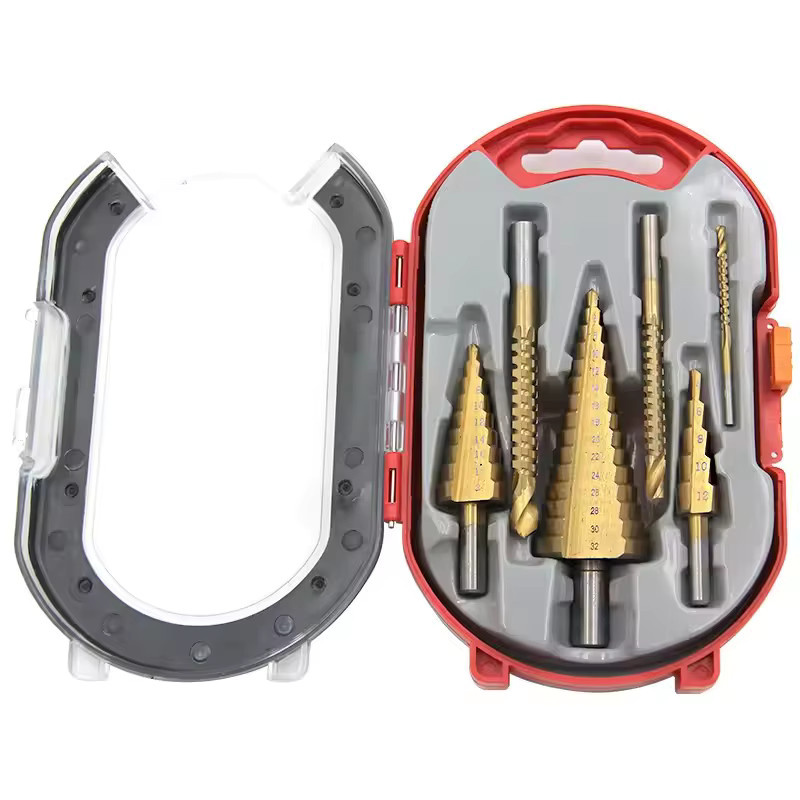 LIDIAO 6-teiliges Lochstanz- und Montageset mit gerilltem Stufenbohrer und dreieckigem Griff in Gold - Bild 5
