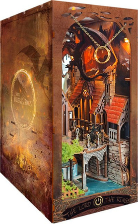 Tinamic DIY Buchecke Holz Miniatur Modellbausatz Geist Tal der Magie 3D Puzzle Buchstütze in Braun