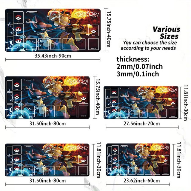 Potdemiel Pokémon Lucario Infernape TCG Spielmatte, Zubehör, Gummi - Bild 1