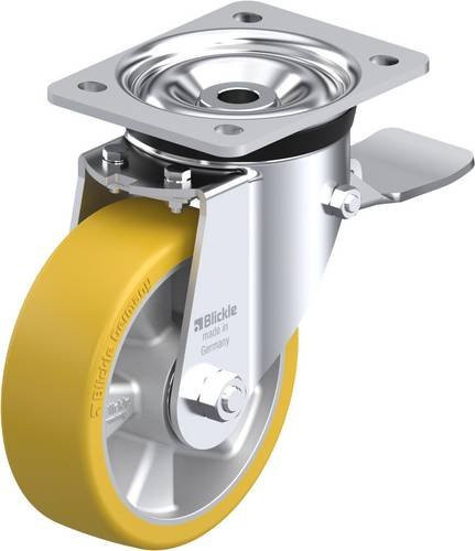 Blickle Lenkrolle LK-ALTH 150K-ST mit Feststeller, Farbe Silber, Rad-Durchmesser: 150 mm, Tragfähigkeit: 600 kg - Bild 1