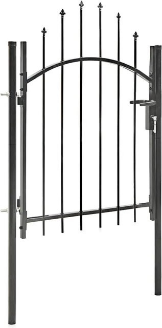 vidaxl Gartentor aus Stahl in Schwarz, B: 100 cm, H: 150 cm - Bild 1