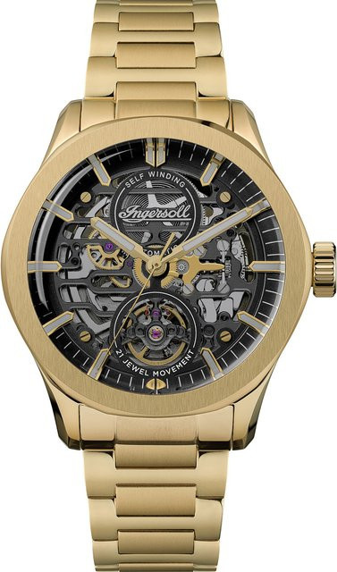 Ingersoll Herrenuhr Automatik, Edelstahl, Schwarz, 44 mm, 5 ATM - Bild 1