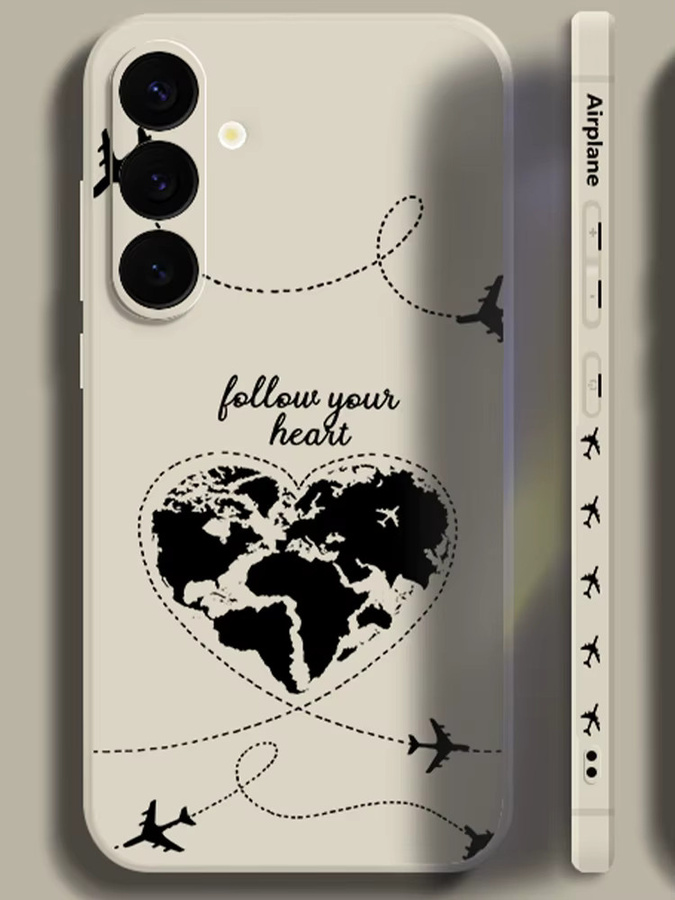 YISHANGOU Magnetische Handyhülle mit Flugzeug-Herz Design für Samsung Galaxy S25 S24 Ultra S23 S22 Plus S25 FE A17 A56 A55 A16 A15 A36 aus weichem TPU in Schwarz - Bild 3