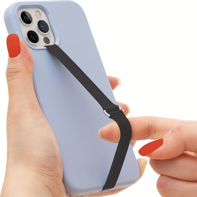 Apple Silikon-Handyhülle mit verstellbarem Handschlaufe für iPhone 11 und iPhone 12 Pro Max, Schwarz - Bild 1