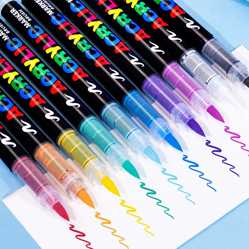 3er Set Acrylmarker in Mehrfarben und Weiß für DIY-Projekte auf Stein, Glas, Holz und Leinwand - Bild 4