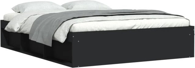 vidaXL Bettgestell aus Kiefernholz in Schwarz mit modernem Stil, B/T/H: 160 x 200 x 163 cm - Bild 1
