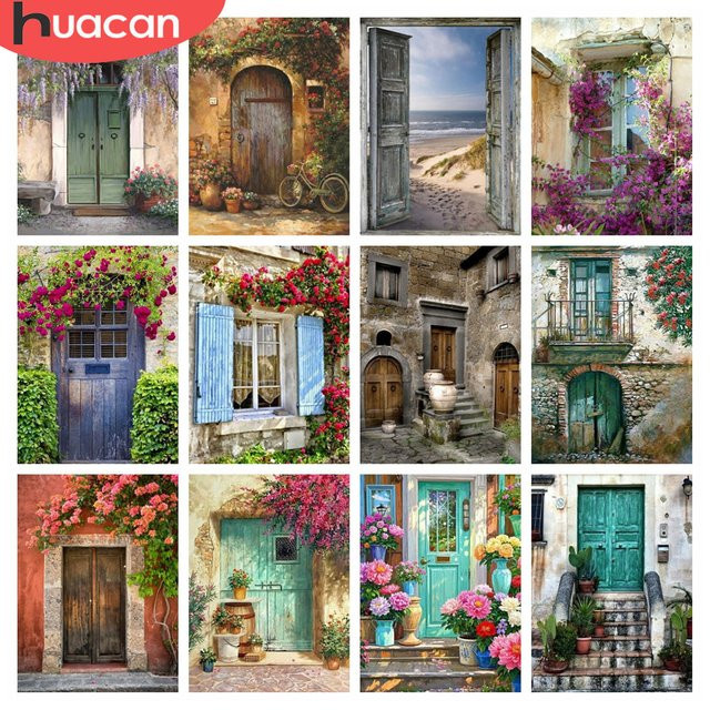HUACAN 5D Diamant Mosaik Malerei Rund Meer Landschaft Motiv in Multicolour - Bild 1