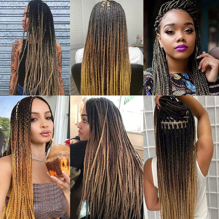 Colorful Girl Haarverlängerung Flechthaar synthetisch, Ombre Blonde, 8 Packungen - Bild 4
