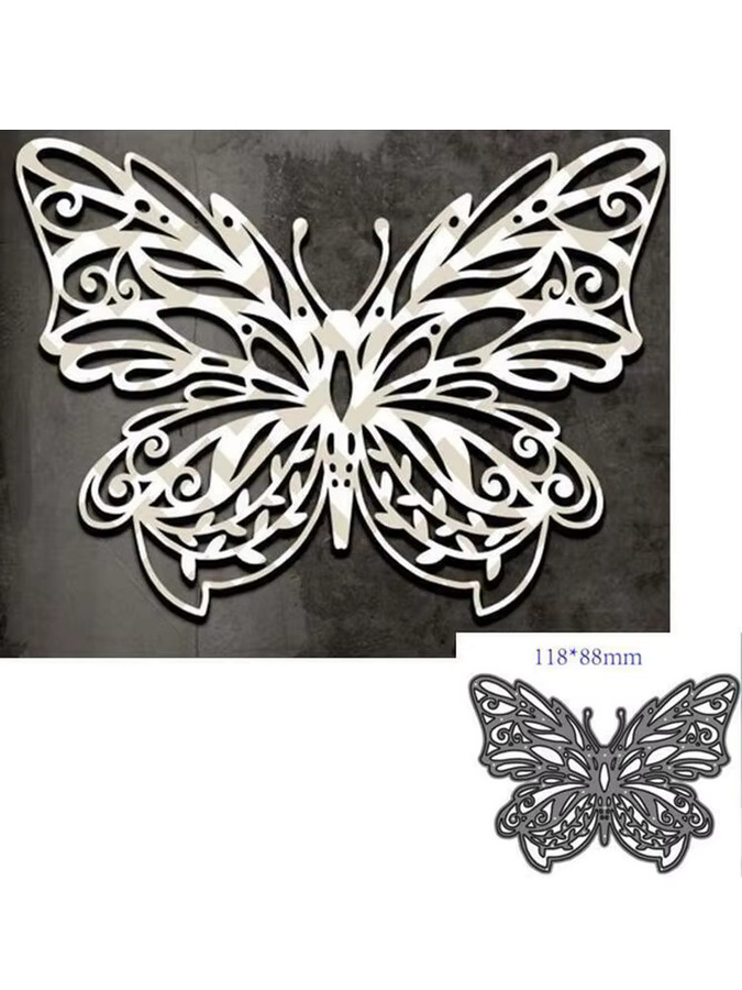 Schmetterling Schablonen aus Metall in Silber für DIY Bastelarbeiten, Album Cover und Kartenprägung - Bild 3