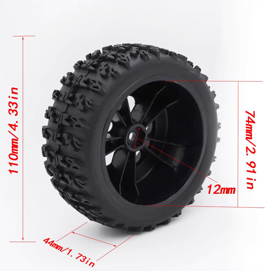 YSIDO Short Course Truck Reifen, 4-teiliges Set, 110 mm, 12 mm Sechskant - Bild 2