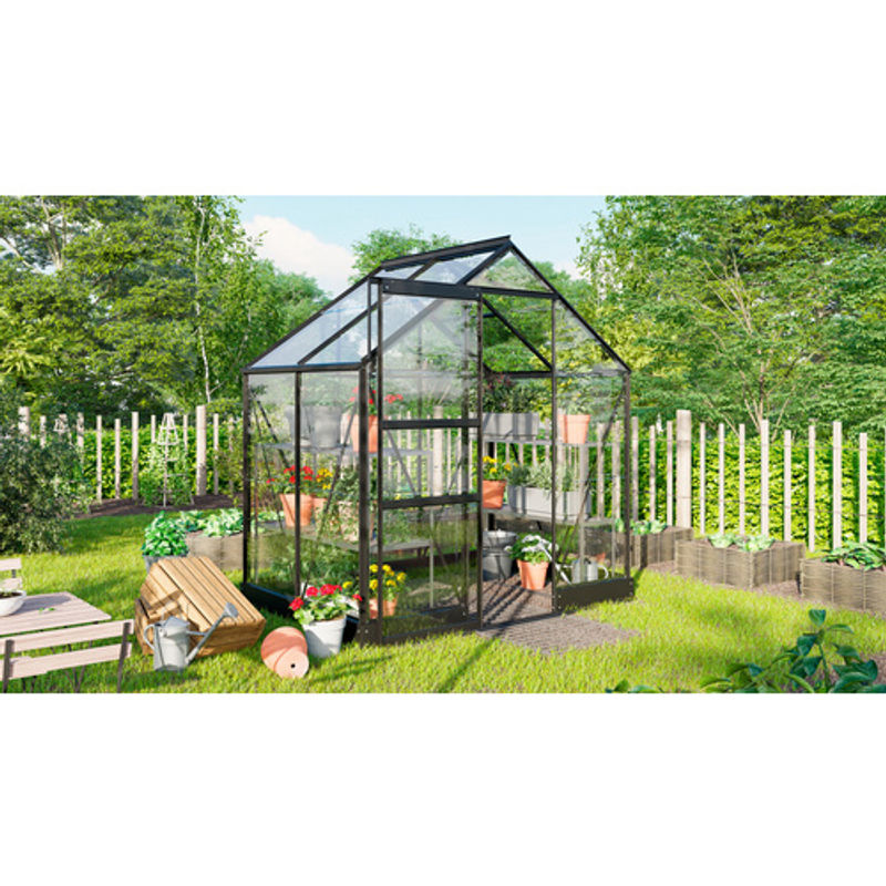 Vitavia Gewächshaus Eris 2500 in Schwarz mit ESG-Sicherheitsglas und Schiebetür, B/T/H: 195,0 x 131,0 x 207,4 cm - Bild 3