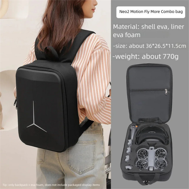DJI Neo 2 Motion Fly More Combo Tragbare Aufbewahrungstasche und Outdoor-Rucksack in Schwarz - Bild 1