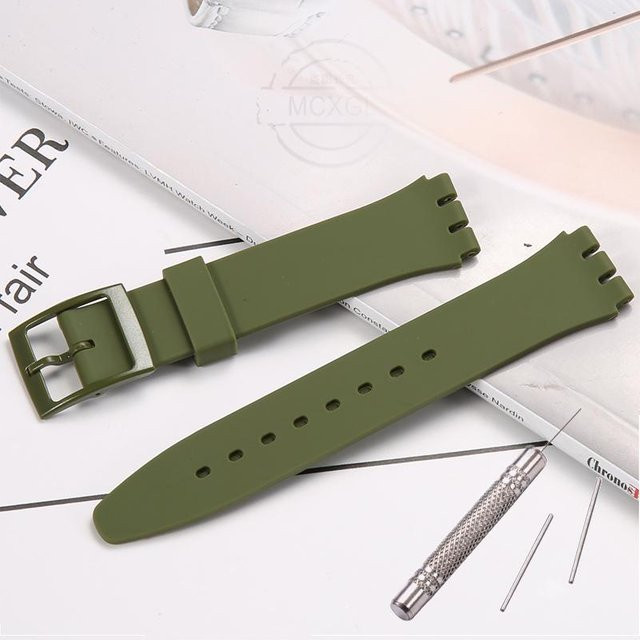 Uhrenarmband Silikon, 17 mm, Weiß, Unisex - Bild 1