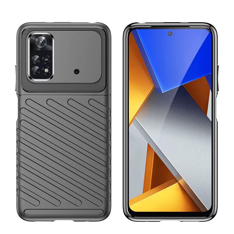 Stoßfeste Silikon-Handyhülle in Blau für Poco X4 Pro 5G und Poco M4 Pro - Bild 3