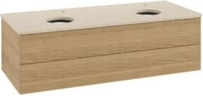 V&B Waschtischunterschrank Antao mit Frontstruktur in Eiche Honig, Wandmontage, B/T/H: 120 x 36 x 50 cm - Bild 1