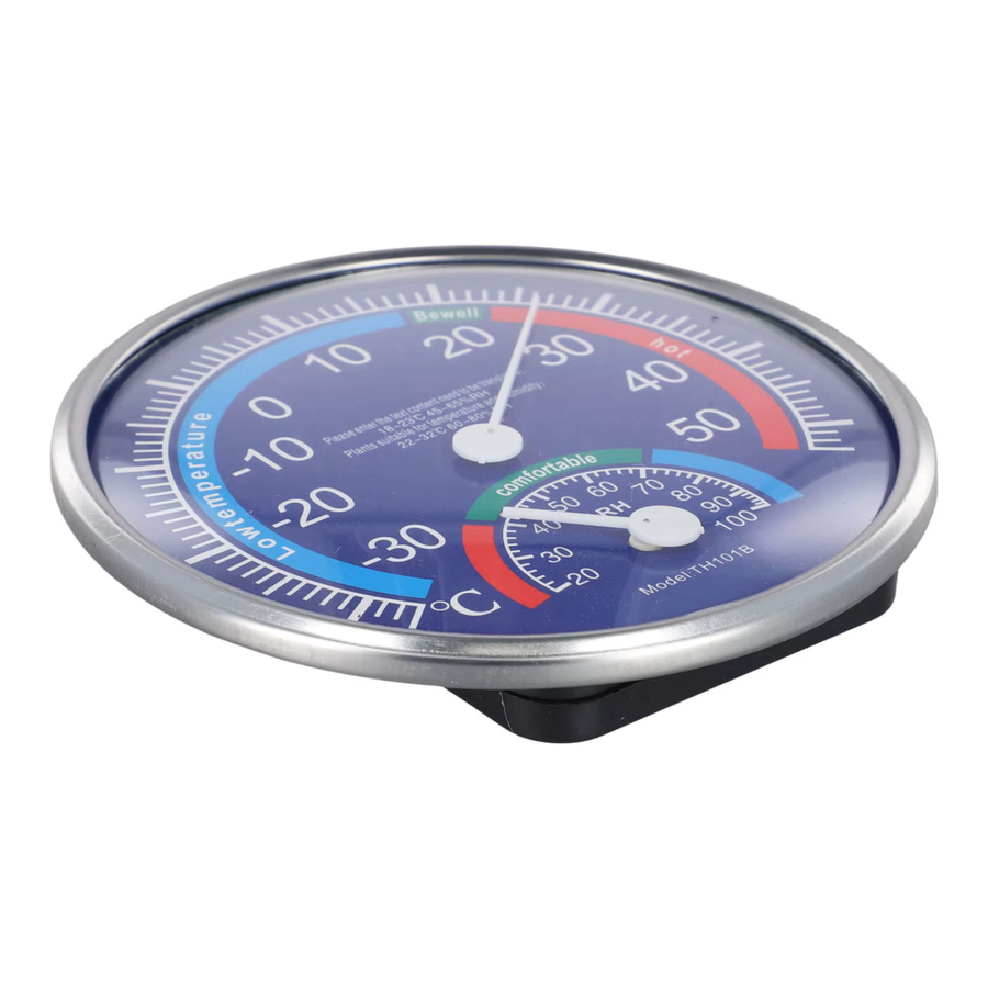Wang Hang Analoges Thermometer Hygrometer für Indoor und Outdoor in Blau - Bild 2