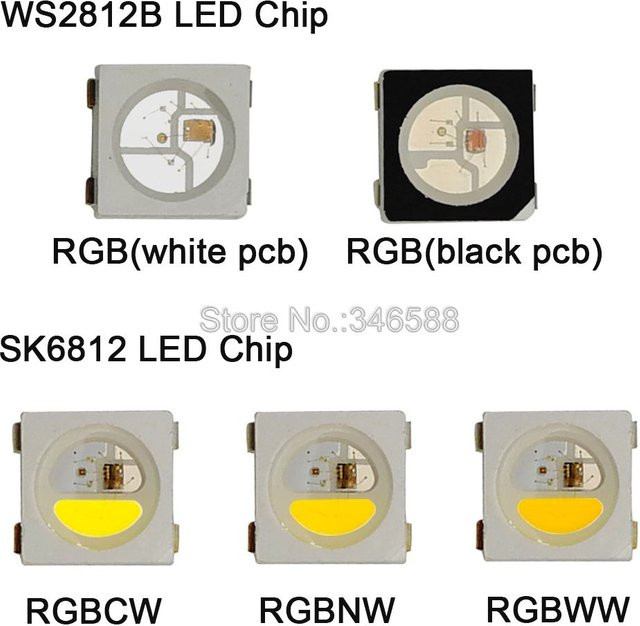 WS2812B RGB LED Chips 5050 SMD einzeln adressierbare Pixel für SK6812 RGBCW RGBNW RGBWW in Schwarz oder Weiß mit 5V - Bild 1