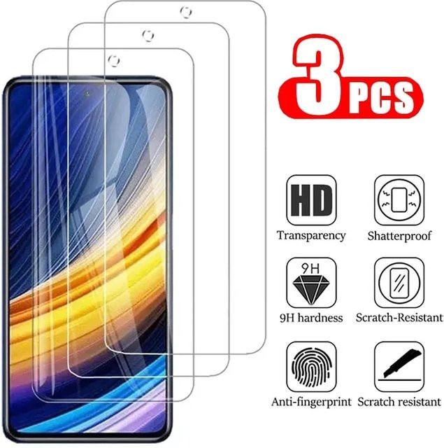 3er-Pack Displayschutzfolie aus gehärtetem Glas für Xiaomi Redmi Note 10, 11, 12 Pro und weitere Modelle, transparent - Bild 1